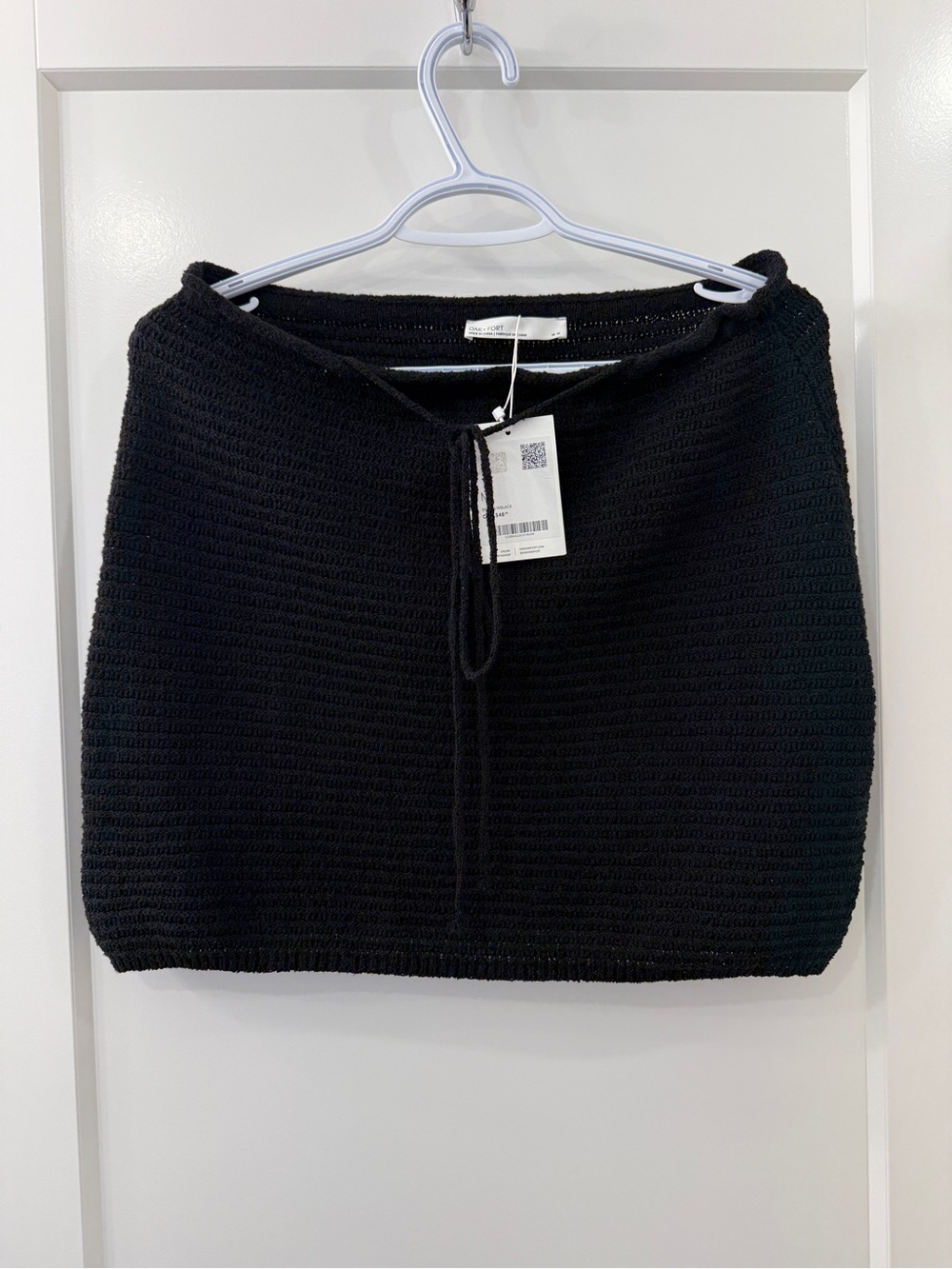 OAK + FORT Black Crochet Swim Coverup Skirt